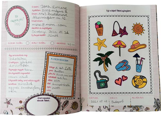 Színezd a napod barátság könyv, heti, 2026/2027 tanév, REALSYSTEM, kék