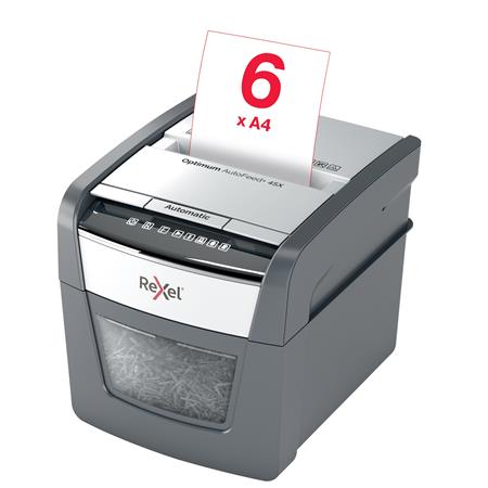 Iratmegsemmisítő, konfetti, 45 lap, REXEL "Optimum AutoFeed 45X"