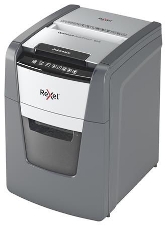 Iratmegsemmisítő, konfetti, 90 lap, REXEL, "Optimum AutoFeed+ 90X"