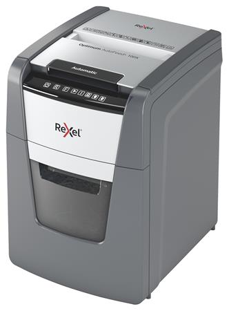 Iratmegsemmisítő, konfetti, 100 lap, REXEL "Optimum AutoFeed+ 100X"