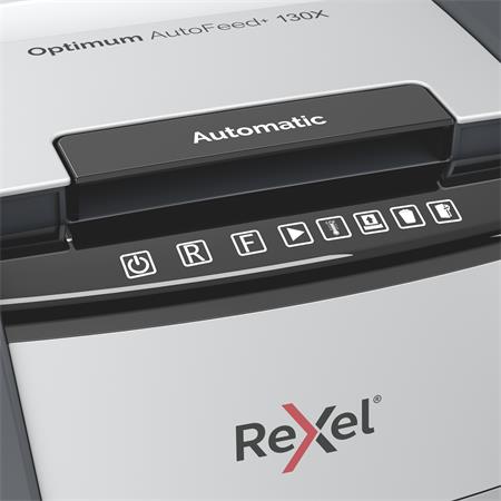 Iratmegsemmisítő, konfetti, 130 lap, REXEL, "Optimum AutoFeed+ 130X"