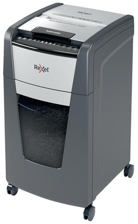 Iratmegsemmisítő, mikrokonfetti, 300 lap, REXEL, "Optimum AutoFeed+ 300M"