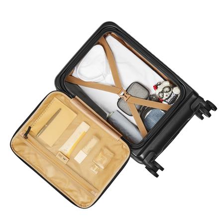 Utazóbőrönd, keményfedelű, 35x55x22 cm, RIVACASE "Clark 8180", fekete