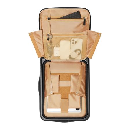 Utazóbőrönd, keményfedelű, 35x55x22 cm, RIVACASE "Clark 8181", fekete