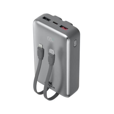 Hordozható akkumulátor, beépített kábellel, 20000mAh, RIVACASE "VA2612"