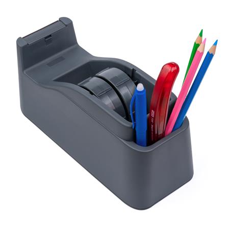 Csomagolószalag adagoló, asztali, csomagolószalaggal, SAX "729", antracit szürke