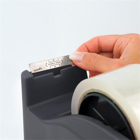 Csomagolószalag adagoló, asztali, csomagolószalaggal, SAX "729", antracit szürke