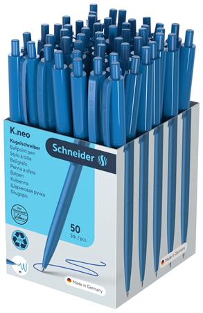 Golyóstoll, 0,7 mm, nyomógombos, SCHNEIDER "K.neo", kék