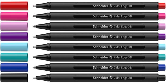Golyóstoll készlet, 0,7 mm, nyomógombos, SCHNEIDER "Slider Edge XB", fekete