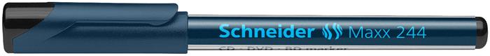 Alkoholos marker, CD/DVD, 0,7 mm, SCHNEIDER "Maxx 244", fekete