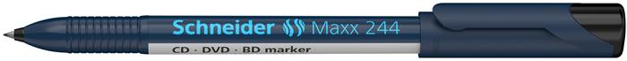 Alkoholos marker, CD/DVD, 0,7 mm, SCHNEIDER "Maxx 244", fekete