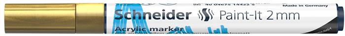 Dekormarker, akril, 2 mm, SCHNEIDER "Paint-It 310", arany