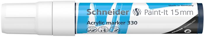 Dekormarker, akril, 15 mm, SCHNEIDER "Paint-It 330", fehér