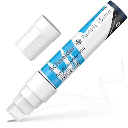 Dekormarker, akril, 15 mm, SCHNEIDER "Paint-It 330", fehér