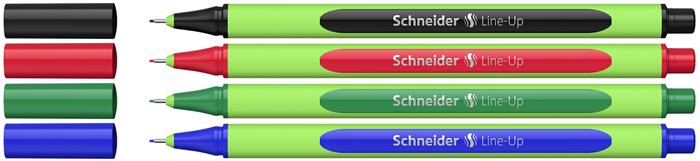 Tűfilc készlet, 0,4 mm, SCHNEIDER "Line-Up", 4 különböző szín