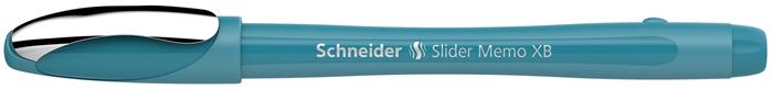 Golyóstoll, 0,7 mm, kupakos, SCHNEIDER "Slider Memo XB", pávakék