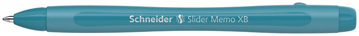 Golyóstoll, 0,7 mm, kupakos, SCHNEIDER "Slider Memo XB", pávakék