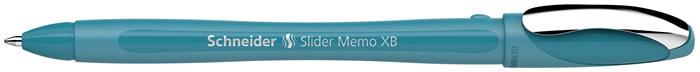 Golyóstoll, 0,7 mm, kupakos, SCHNEIDER "Slider Memo XB", pávakék