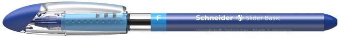 Golyóstoll, 0,3 mm, kupakos, SCHNEIDER "Slider Basic F", kék
