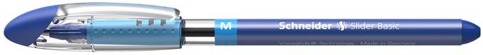 Golyóstoll, 0,5 mm, kupakos, SCHNEIDER "Slider Basic M", kék