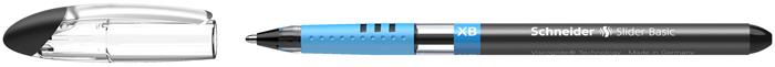 Golyóstoll, 0,7 mm, kupakos, SCHNEIDER "Slider Basic XB", fekete