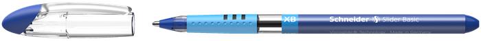 Golyóstoll, 0,7 mm, kupakos, SCHNEIDER "Slider Basic XB", kék