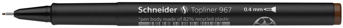 Tűfilc, 0,4 mm, SCHNEIDER "Topliner 967", barna