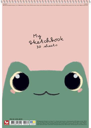 Vázlatfüzet, spirál, A4, 120 g, 30 lap, SHKOLYARYK "My Scetchbook", vegyes