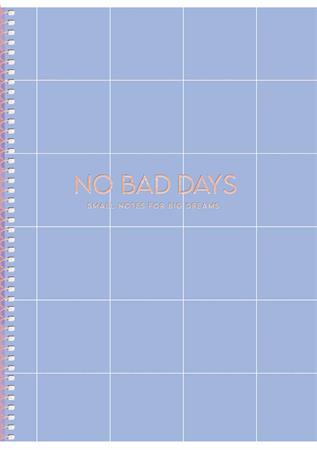 Spirálfüzet, B5, kockás, 80 lap, keményfedeles, SHKOLYARYK "No bad days", vegyes