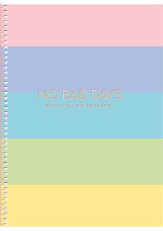 Spirálfüzet, B5, kockás, 80 lap, keményfedeles, SHKOLYARYK "No bad days", vegyes