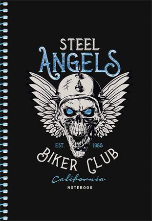 Spirálfüzet, A5, kockás, 80 lap, SHKOLYARYK " Skate board", vegyes