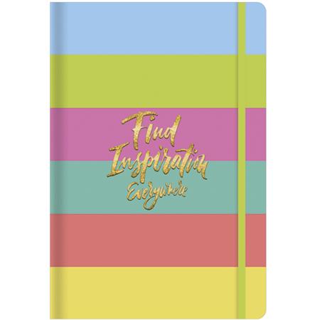 Jegyzetfüzet, A5, vonalas, sima, pontrácsos, 96 lap, keményfedeles, SHKOLYARYK "find Inspirations", vegyes minta