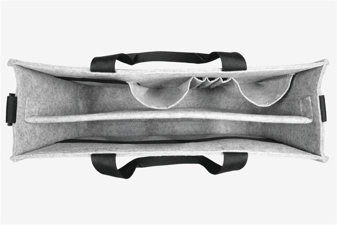 Irodai válltáska, vállpánttal, L méret, 50x28x15 cm, SIGEL "Classic", világosszürke