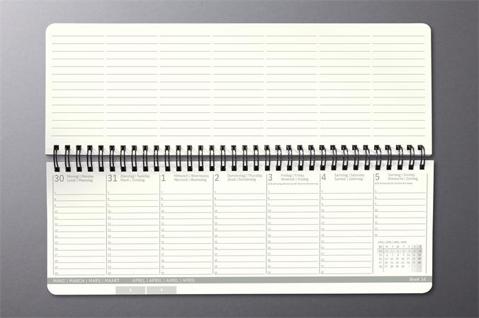 Naptár, asztali, álló, 2026, 300x143x18 mm, SIGEL "Conceptum", fekete