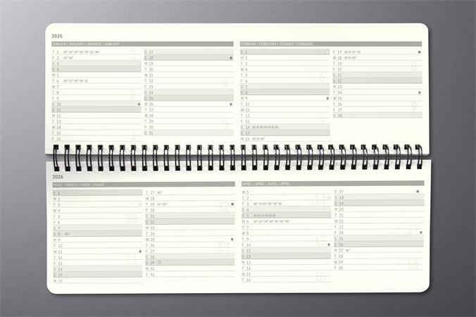 Naptár, asztali, álló, 2026, 300x143x18 mm, SIGEL "Conceptum", fekete
