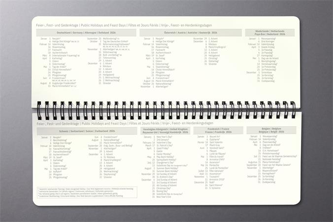 Naptár, asztali, álló, 2026, 300x143x18 mm, SIGEL "Conceptum", fekete