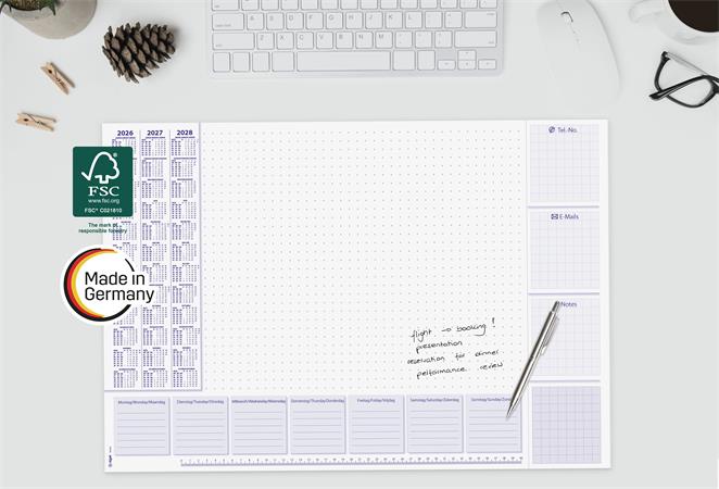 Könyökalátét, 595x410 mm, 3 éves és heti tervezővel, SIGEL