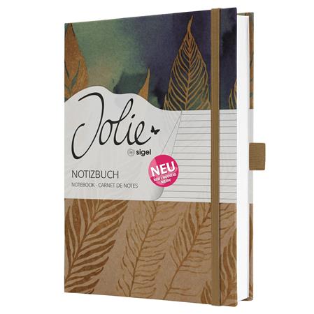 Jegyzetfüzet, exkluzív, A5, vonalas, 96 lap, keményfedeles, SIGEL "Jolie Pure Feathers"