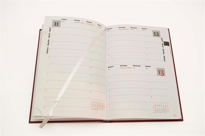 Naptár, tervező, A5, napi, 2026, fekete