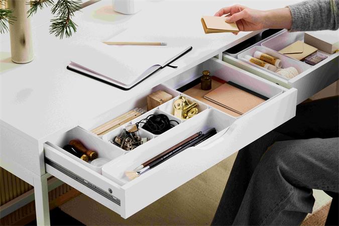 Fiókrendező, 30x6x20 cm, SMARTSTORE "Compact", fehér