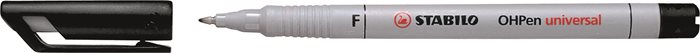 Alkoholmentes marker, OHP, 0,7 mm, STABILO "OHPen F", fekete