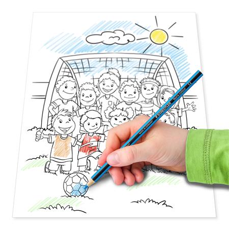 Színes ceruza készlet, hatszögletű, színezőfüzettel, STAEDTLER "Noris® Colour 185", 12 szín