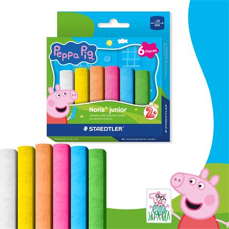 Aszfaltkréta, jumbo, STAEDTLER "Noris® Junior 2365", Peppa malac, 6 szín