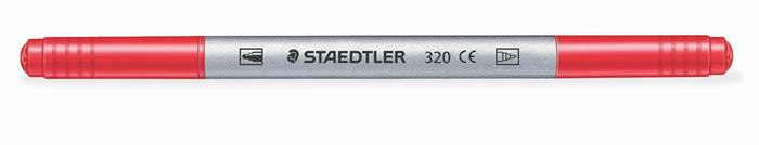 Filctoll készlet, 1-3 mm, kétvégű, kimosható, STAEDTLER "Noris® 320, 12 különböző szín