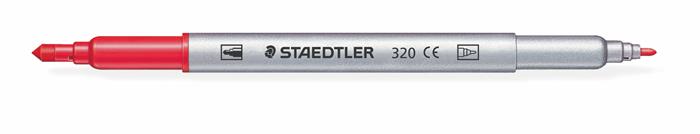 Filctoll készlet, 1-3 mm, kétvégű, kimosható, STAEDTLER "Noris® 320, 12 különböző szín