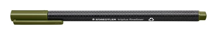 Tűfilc, 0,3 mm, STAEDTLER "Triplus 334", olivazöld
