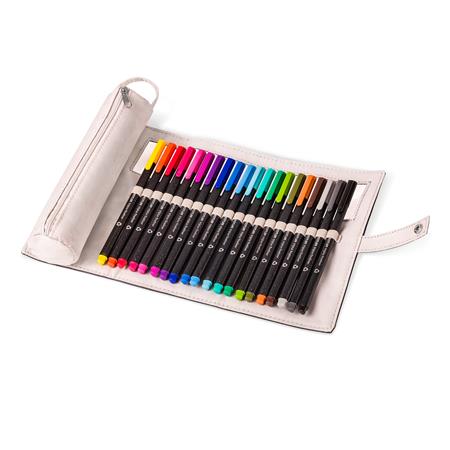 Tűfilc készlet feltekerhető tolltartóban vegyes színekben, 0,3 mm, STAEDTLER "Triplus® 334", 20 különböző szín