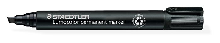 Alkoholos marker, 2-5 mm, vágott, STAEDTLER "Lumocolor® 350", fekete