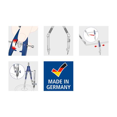 Körző készlet, precíziós, 4 darabos, STAEDTLER "Noris 550 02"