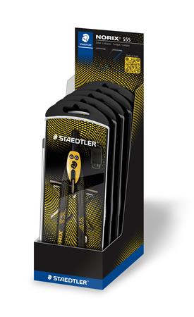 Körző készlet, precíziós, 3 darabos, STAEDTLER "Norix® 555", sárga